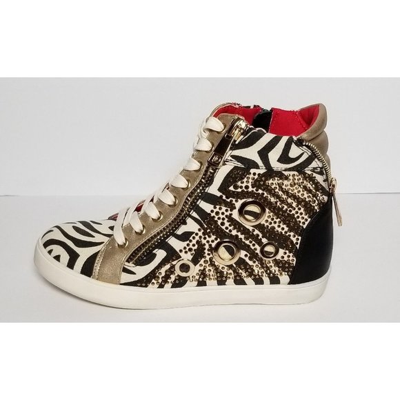 PRIMADONNA COLLECTION WOMEN'S ZEBRA PRINT CANVAS SNEAKERS EURO SIZE 36 NEW IN BO - Picture 2 of 12